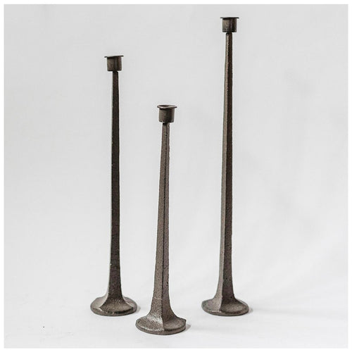 S/3 Iron Candle Holders-Dark Brown