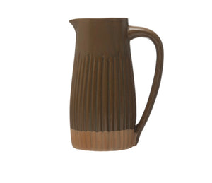 Stoneware Fluted Pitcher