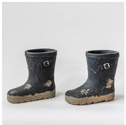 S/2 Cement Boots Planter