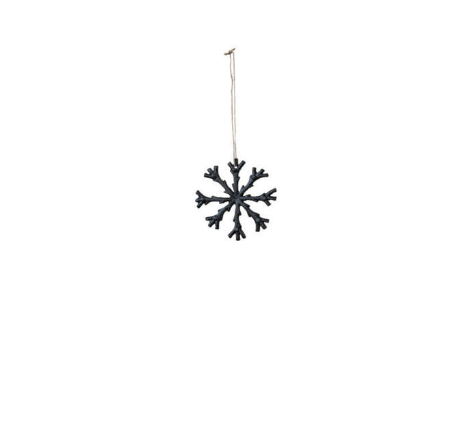 Snowflake Ornament Black Cast