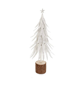 Embossed Metal Tree White