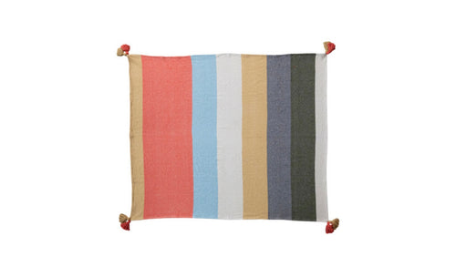 Woven Color Striped Throw