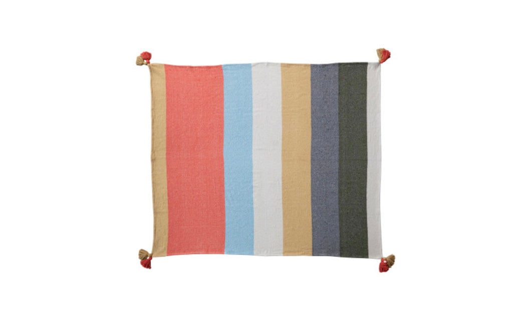 Woven Color Striped Throw
