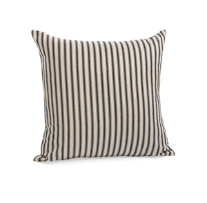 20x20 Black& Cream Striped Ticking Cushion