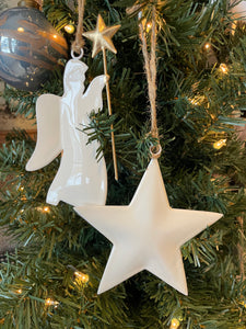 Enamel 3D Star Ornament or Angel