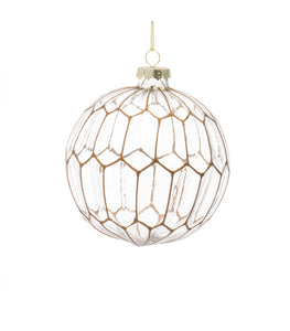 Glass Ball Ornament w Gold Detail-2 styles