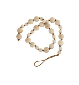 Natural Wood Prayer Beads 36”