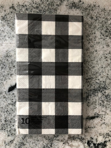 Paper napkin blk&wht check