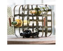 Metal crate wine rack
