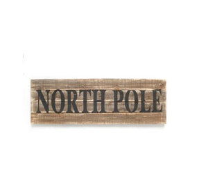 North Pole Wood Sign