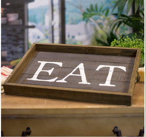 ‘EAT’ Wood Tray