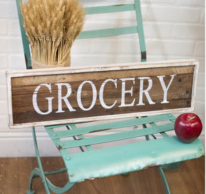 Wood ‘GROCERY’ Sign