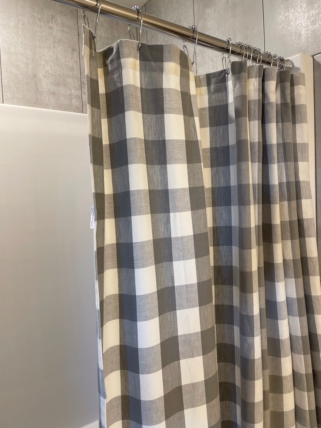 Gingham Farmhouse Shower Curtain