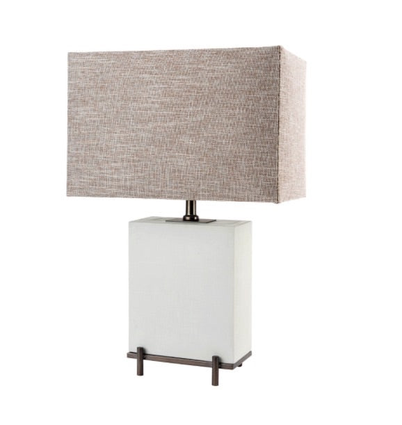 Grey cement base table lamp