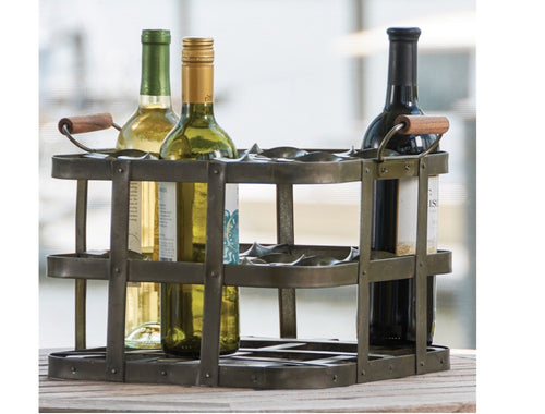 Metal crate wine rack